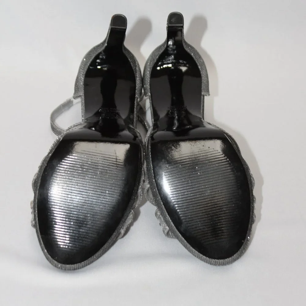 Adrianna Papell Boutique Silver Sparkle Platforms